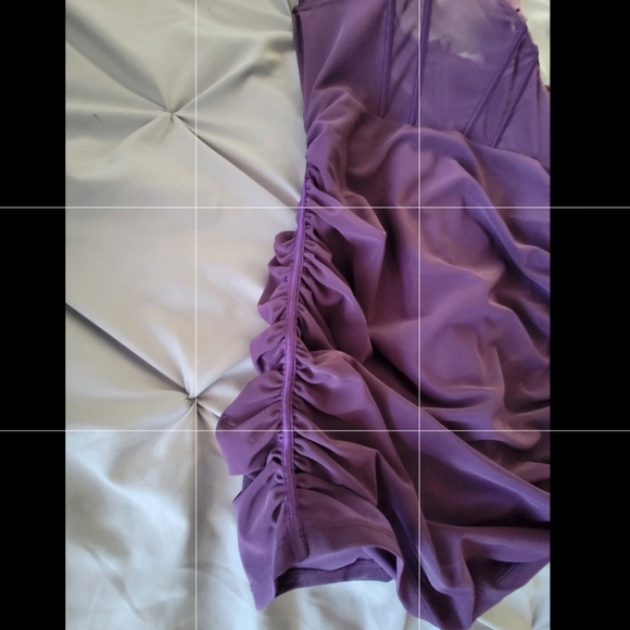 Oh polly purple Mesh Bodycon Ruched Corset Mini Dress 💜💜💜 - Picture 3 of 4